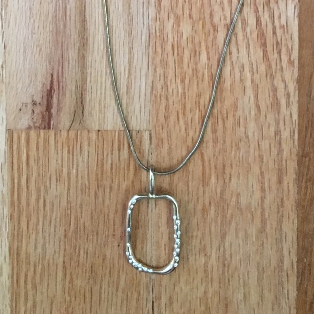 Minimalist Gold Charm Necklace with Rhinestones